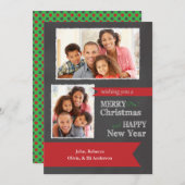 メリークリスマスの黒板の写真のクリスマスカード シーズンカード (正面/裏面)