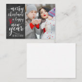 メリークリスマスの黒板の写真の挨拶状 ノートカード (正面/裏面)