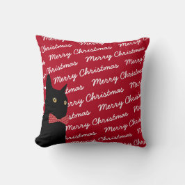 メリークリスマスの黒猫 クッション