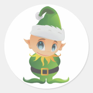 メリークリスマスのLilの天使のステッカー ラウンドシール