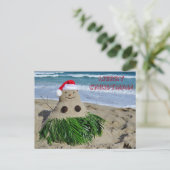 メリークリスマスのMele Kalikimakaの眠りの精の雪だるま シーズンポストカード (スタンド正面)