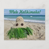 メリークリスマスのMele Kalikimakaの雪だるまの眠りの精 シーズンポストカード (正面)