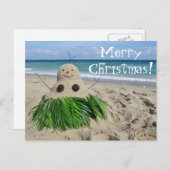 メリークリスマスのMele Kalikimakaの雪だるまの眠りの精 シーズンポストカード (正面/裏面)