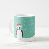 メリークリスマスのSnowyサンタのペンギンのマグのギフト コーヒーマグカップ (正面左)