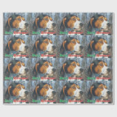 メリークリスマスのTreeingの歩行者のCoonhound ラッピングペーパー (フラット)