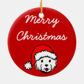 メリークリスマスのWestieのオーナメント セラミックオーナメント (裏面)