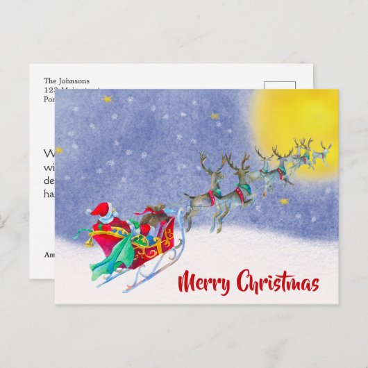 メリークリスマスはがき季節のごあいさつカード ポストカード (正面/裏面)