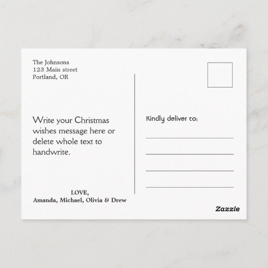 メリークリスマスはがき季節のごあいさつカード ポストカード (裏面)