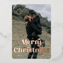 メリークリスマスはっきりしたヴィンテージフォント 箔シーズンカード