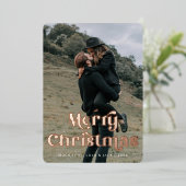 メリークリスマスはっきりしたヴィンテージフォント 箔シーズンカード (立ち正面)