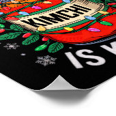 メリークリスマスはクリスマスキムチのメンズWomに ポスター (角)