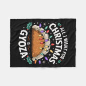 メリークリスマスはクリスマス餃子の男性のWomeに欲しいだけ フリースブランケット (正面(横))