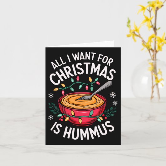 メリークリスマスはクリスマス・フムスの男性のWomに欲しい カード (黄色い花)