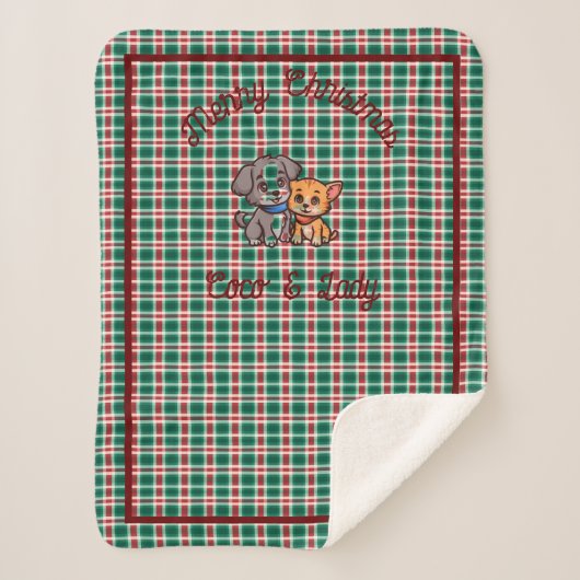 メリークリスマスはシェルパ毛布を犬で調べた。 シェルパブランケット (正面)