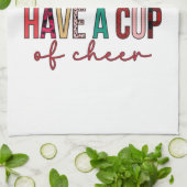 メリークリスマスは応援を飲む キッチンタオル (折り畳み)