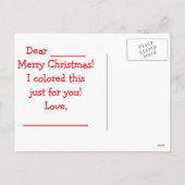 メリークリスマスは着色します私をカード(雪だるま) シーズンポストカード (裏面)