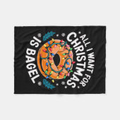 メリークリスマスは私がクリスマスベーゲルメンズウォームのために欲しいすべて フリースブランケット (正面(横))