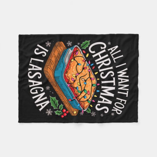 メリークリスマスは私がクリスマスラザニアの男性のために欲しいすべて フリースブランケット (正面(横))