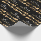 メリークリスマスは雪片の輝きの金ゴールドをつけます ラッピングペーパー (角)