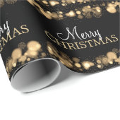 メリークリスマスは雪片の輝きの金ゴールドをつけます ラッピングペーパー (ロールコーナー)