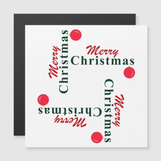 メリークリスマスぶら下がったとオーナメント磁気カード (正面/裏面)