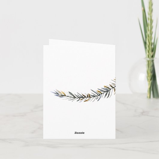 メリークリスマスまばらなトウヒの木とオーナメント シーズンカード (裏面)