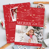 メリークリスマスもつれ込んで散らかった妖精のライト写真 シーズンカード