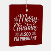 メリークリスマスも私の妊娠ベビー発表 セラミックオーナメント (右)