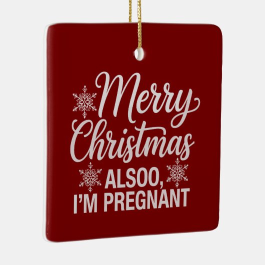 メリークリスマスも私の妊娠ベビー発表 セラミックオーナメント (右)