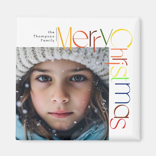 メリークリスマスよくはしゃぐの手紙のカスタム写真 マグネット (正面)