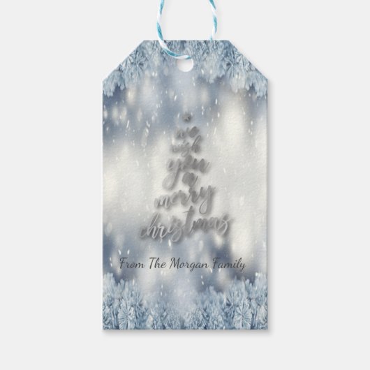 メリークリスマスをあなたに 森の木の枝葉 ギフトタグ (正面)