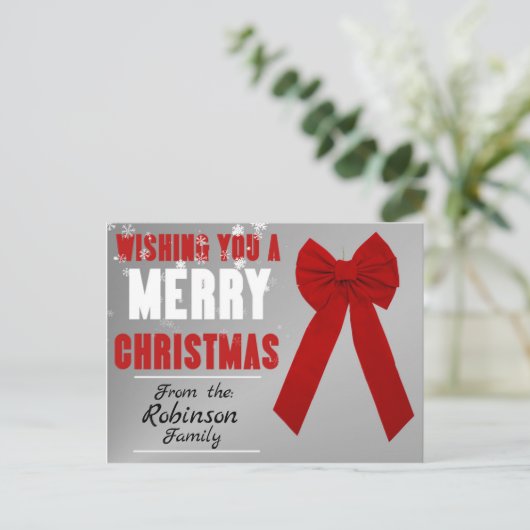 メリークリスマスを望みますパーソナライズなカード ポストカード (スタンド正面)