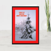 メリークリスマスを望むために忘れて下さいか。 雪の方法! カード (正面)