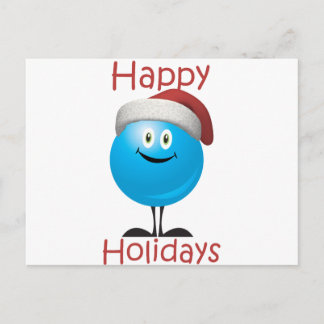 メリークリスマスを望んでいる幸せで青いオーナメント シーズンポストカード