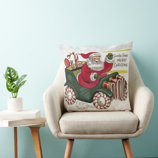 メリークリスマスを祝うサンタ クッション (椅子)