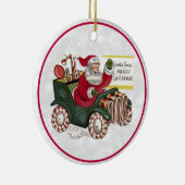 メリークリスマスを祝うサンタ セラミックオーナメント (右)
