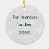 メリークリスマスを祝うサンタ セラミックオーナメント (裏面)