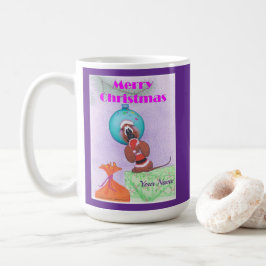 メリークリスマスを願うクリスマスマウス コーヒーマグカップ