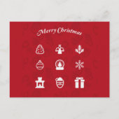 メリークリスマスアイコン人気があるセット シーズンポストカード (正面)