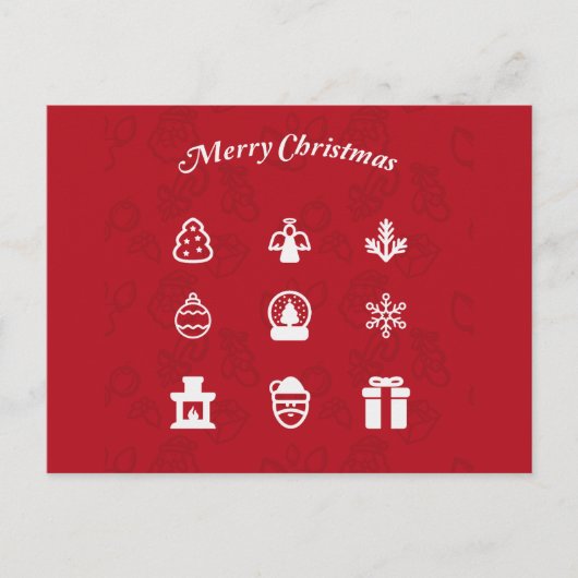 メリークリスマスアイコン人気があるセット シーズンポストカード (正面)