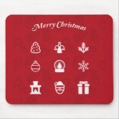 メリークリスマスアイコン人気があるセット マウスパッド (正面)