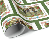 メリークリスマスアイススケーターのラッピング紙 ラッピングペーパー (ロールコーナー)
