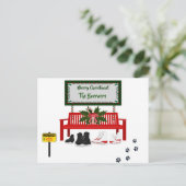 メリークリスマスアイススケートで滑るグリーティングポストカード ポストカード (スタンド正面)