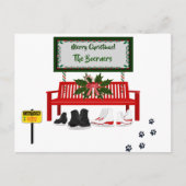 メリークリスマスアイススケートで滑るグリーティングポストカード ポストカード (正面)