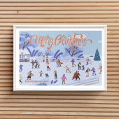 メリークリスマスアイススケートで滑る冬魔法ファミリー ジグソーパズル