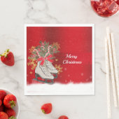 メリークリスマスアイススケートキャンディカンススノーフレーク スタンダードランチョンナプキン (インサイチュ)