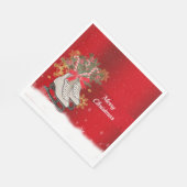 メリークリスマスアイススケートキャンディカンススノーフレーク スタンダードランチョンナプキン (角)