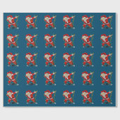 メリークリスマスアイスホッケーサンタを食べる ラッピングペーパー (フラット)