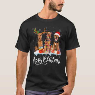 メリークリスマスアイレデールドッグサンタライトトナカイ Tシャツ