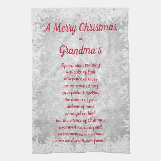 メリークリスマスアットおばあちゃんの家のキッチンタオル キッチンタオル (縦)